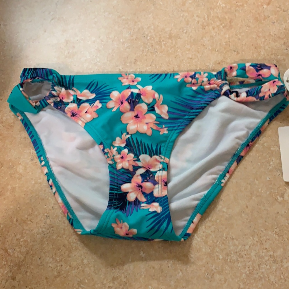 NWT Small Pretty Aqua Floral Bikini Bottom